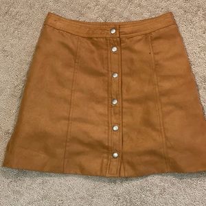 Tan button down skater skirt